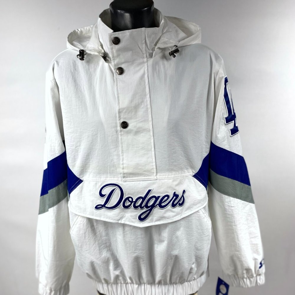 LOS ANGELES L.A. DODGERS Starter Half Zip Jacket WHITE M L XL 2X SPRING 2023